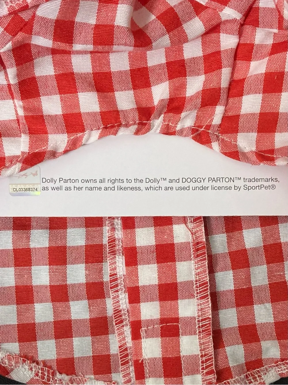 ⭐️ Dolly Parton Doggy Parton Red Gingham Dog Shirt Size XS For Dogs 7-10 lbs